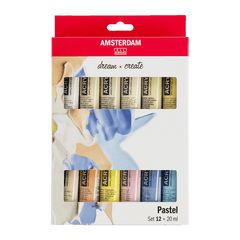 SET AMSTERDAM 12X20ML ACRYLIC PASTEL